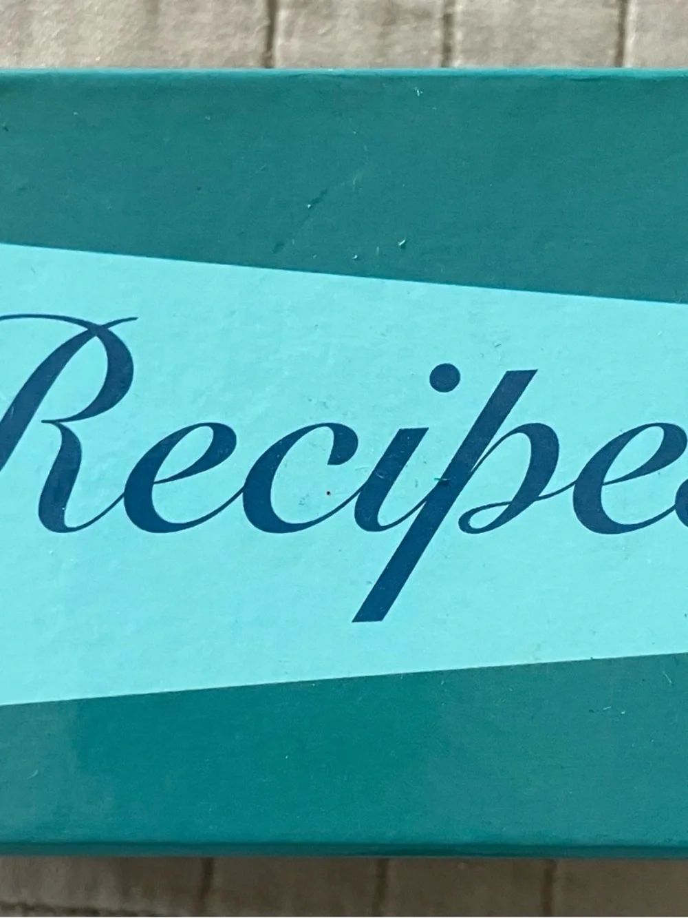 Retro Recipe Card Box Set in Cream and Teal
